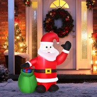 Homcom Weihnachtsmann Weihnachtsdeko Led Nikolaus Santa Schneeman Aufblasbar