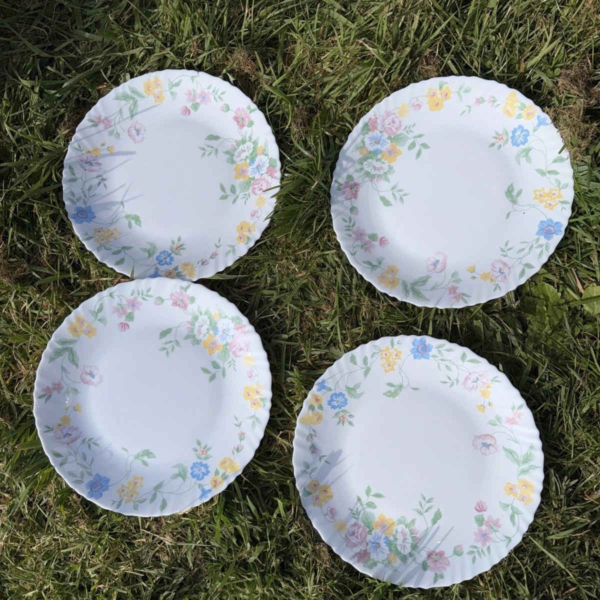 Arcopal 6 Assiettes Dessert Décor Coquelicots Vintage XXème