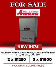 Amana AC9S800403ANA Single-Stage Multi-Speed Gas Furnace