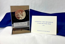 1973 Franklin Mint Sterling Silver Proof LIGHTING THE MENORAH Holiday Medal