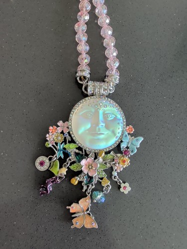 Kirks Folly Couture Illusion Fairy Seaview Moon Fantasia Ornament Necklace Q70 - Afbeelding 1 van 11