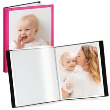 Pink 8x10 Portfolio Binder with 24 Clear Sleeves Holds 48 Photos Art Book