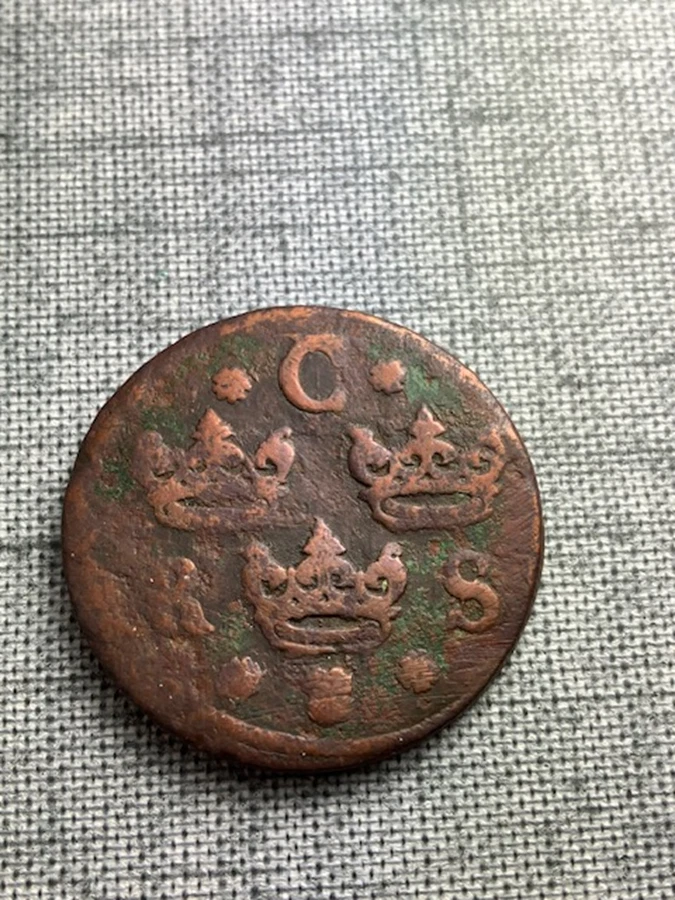 1634 SWEDEN  1/4 ORE COPPER COIN ~ KRISTINA - Image 2 of 4