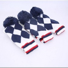 Golf Head Cover Trio 3pc Tri Color Driver Fairway Utility Ready Genuine