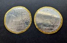 Set of 2 1939 New York World’s Fair Gold Color Foil Embossed Wrappers Medallions — photo 2