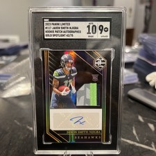 2023 Panini Limited Jaxon Smith-Njigba Patch Autograph Gold /75 SGC Auto 10/9