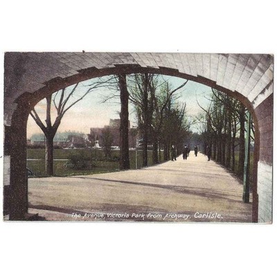 Carlisle The Avenue, Victoria Park vom Torbogen, alte Postkarte postalisch gebraucht 1906