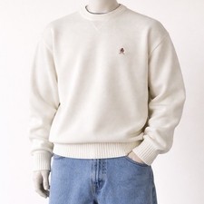 Vintage Tommy Hilfiger Mens Size Medium Ivory Chunky Cable Knit Sweater