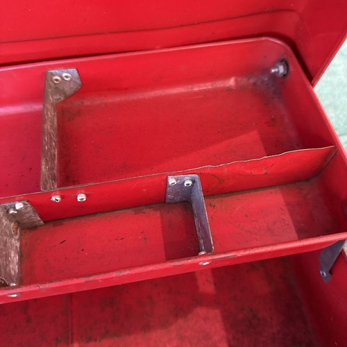 vintage Union Red Tackle Box Fishing tool box metal - Picture 15 of 19