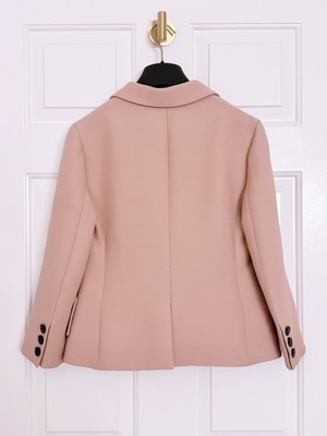 ジャケット DIOR Pink Wool Silk Jacket 411V36A1166 4503 NWT Christian Dior Wool Silk Bar Jacket Blazer FR36 Rose Des
