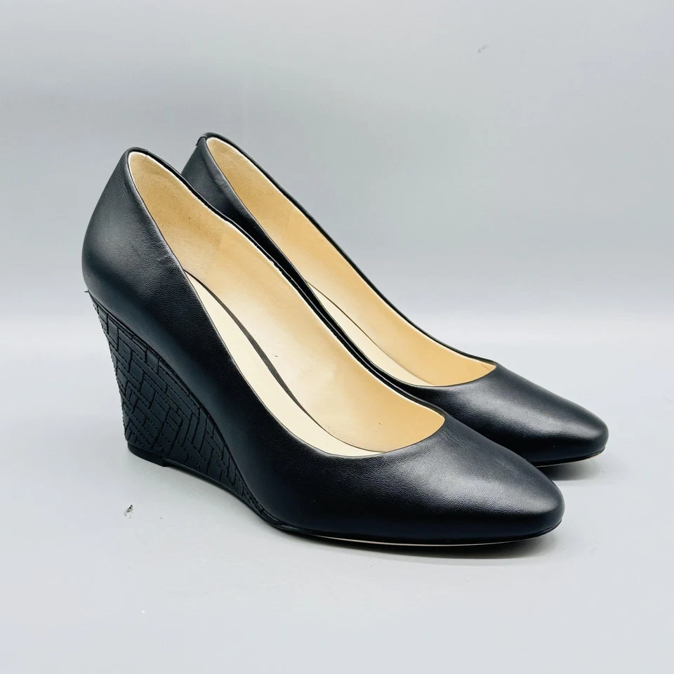 Zapatos Cole Haan para mujer 8 zapatos de tacón de cuña de cuero negro Grand OS confort trabajo oficina Foto 2 de 4