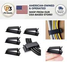 Compact 50Pcs Cable Clips - Easy Adhesion Multi-Surface Usage for Organizing