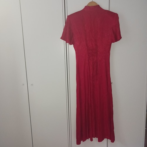 VTG Fredericks Of Hollywood Dress Red Heart Keyhole Lace Made In USA 90s S M - Picture 5 of 10