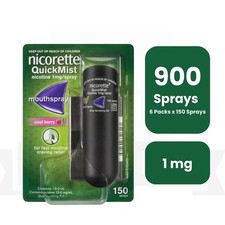 6x Nicorette Mouthspray Quickmist Berry 1mg 150 X 6 Count TOTAL 900 SPRAYS