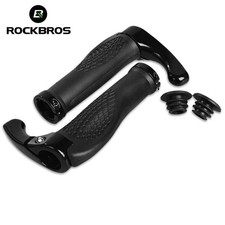 ROCKBROS Bike Handlebar Grips Rubber  Aluminum Cycling Lock-On Grips End Black