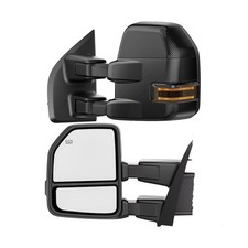 Smoked Power Heated Tow Mirrors Compatible with 2015-2020 Ford F150 F-150, Ex...