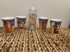 Nice Vintage Lot Coca-Cola 1930s “Through the years” Pinups Glass Cups +Canister