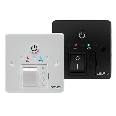 deXpro WiFi 13A Switched Fused Spur Smart Handtuchhalter Schalter weiß schwarz