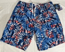 Kanu Surf Men's Swim Trunks Shorts XXL Navy/Red Twister Mesh Lined NWT