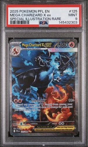 Mega Charizard X ex 125/094 SIR 2025 Pokemon Phantasmal Flames PSA 9 MINT Card