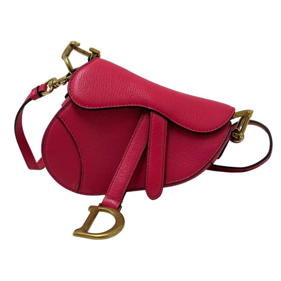 CHRISTIAN DIOR Bag: Saddle Pink W13H11D4cm w/o accessories;