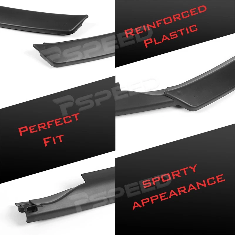 Labio de alerón de parachoques delantero PP negro mate para Audi A5/Quattro 2008-2012 estilo STP Foto 4 de 4