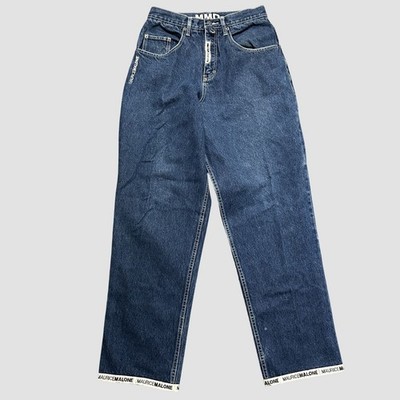 Maurice Malone Jeans 30x32 Y2K Denim Spellout Logo High Rise