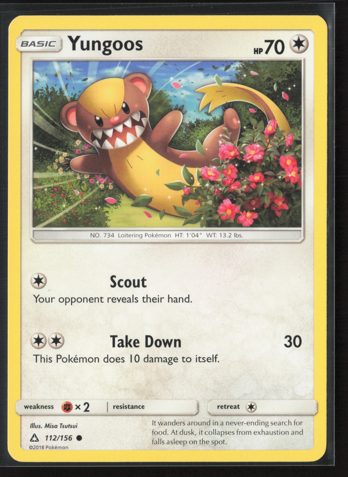 Yungoos Common SM - Ultra Prism 112/156 LP Pokemon Card