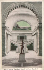 Salt Lake City,UT Interior Utah State Capitol,Massasoit Statue Postcard UNCO