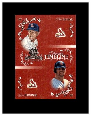 Stan Musial/Jim Edmonds 2003 Donruss Diamond Kings Team Timeline 672/1000 #TT-3