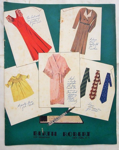 1932 antique SEMI-FINISHED FASHION CATALOG broadway ny BERTH ROBERT pattern
