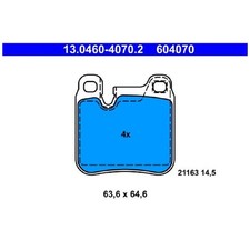 Satz Bremsbeläge Bremsklötze hinten für Porsche 911 964 | 24080499