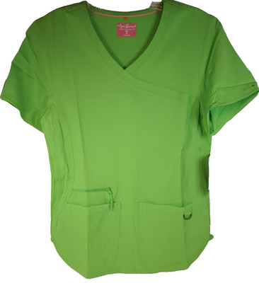 Ava Therese Electric Green  Scrub Top 1 Zip  & 2 Hip Pocket  Size XS   New