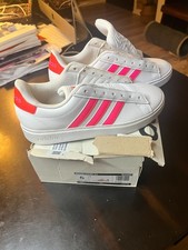 adidas Grand Court 2.0 Women's Size 6 White Lucid Pink Red ID4483 New With Box