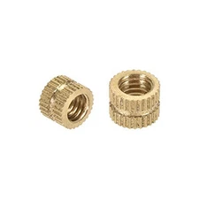 20 PCS M6x6mmL x8mmOD Knurled Insert Nuts, Female Thread, Brass, Embedment
