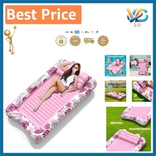 Ultimate Inflatable Pool Float with Pillow - 4-in-1 Multi-Use for Backyard Bliss