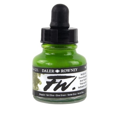 Daler-Rowney FW Acrylic Ink Bottle Olive Green - Versatile Office Product