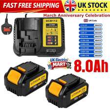 2 Pack 18V 8.0Ah Li-ion Battery Replacement for DeWalt DCB184 DCB182