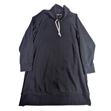 GAP Sweatshirt Dress – Women's L Black Long Sleeve Cowl Neck Drawstring