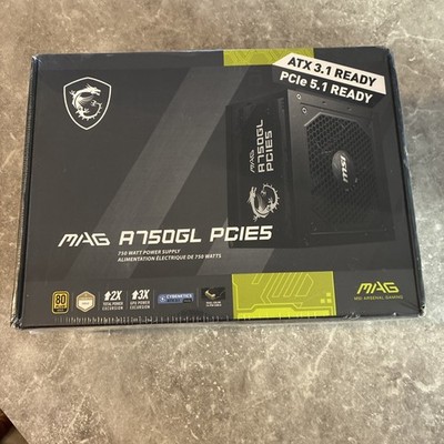 MSI - MAG A750GL PCIE 5 750W ATX 3.1 Gaming Power Supply -  FACTORY SEALED