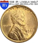 1936 (P) Lincoln Wheat Cent Penny 1c - RED BRILLIANT UNCIRCULATED (BU)