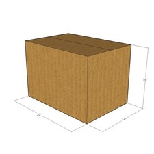 20 20x14x14 Kraft Brown Corrugated Shipping Boxes 32 ECT Single-Wall New