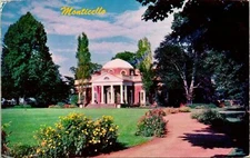 Charlottesville VA Monticello Home of Jefferson Postcard Used (31277)