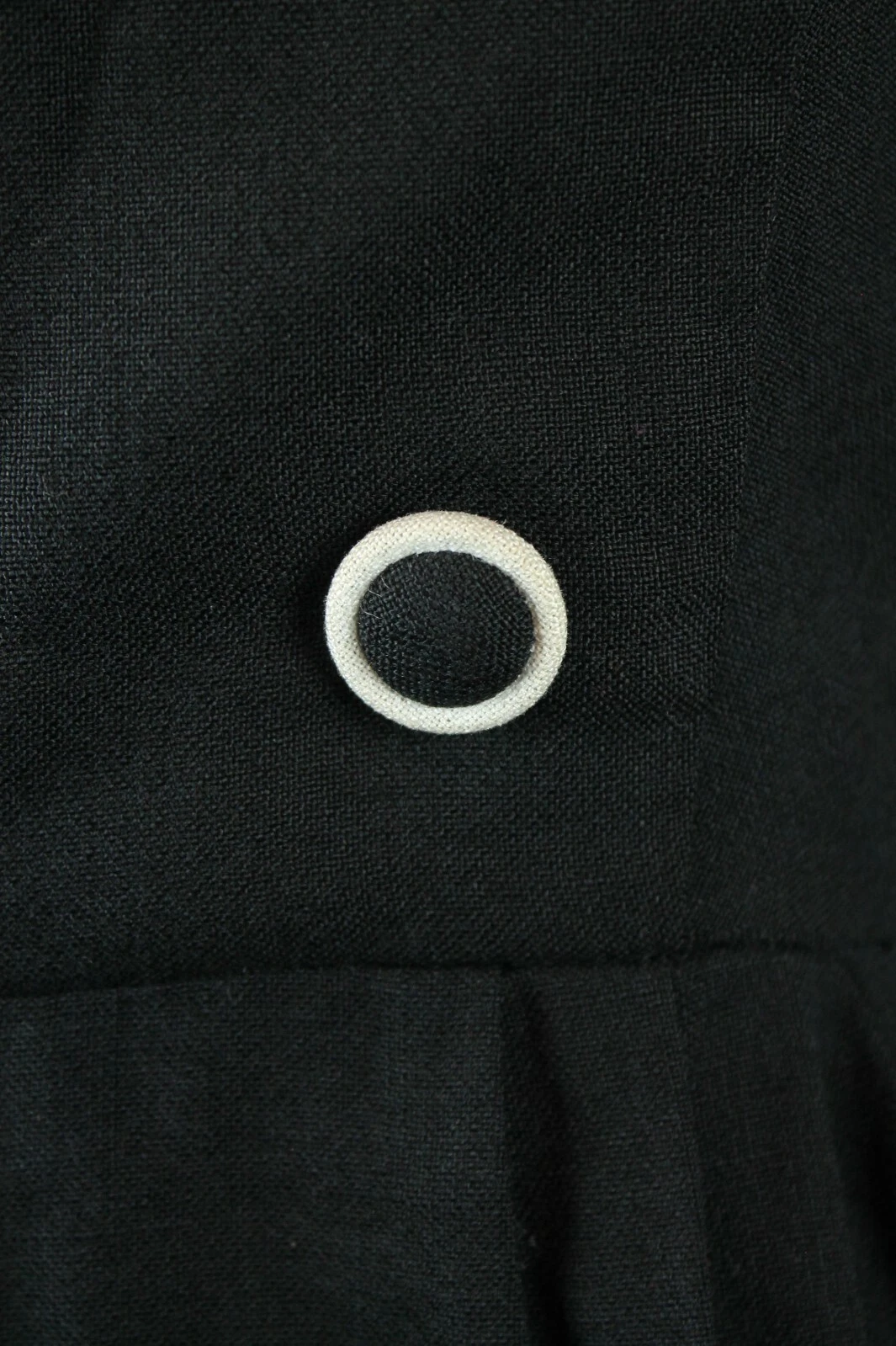 OFF WHITE Abito da cocktail vintage anni '40 taglia S nero scuro lana bianca senza maniche strass