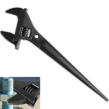 3227 Extra Wide Adjustable Wrench-10″Construction Spud Wrench Fits Nuts& Bolts