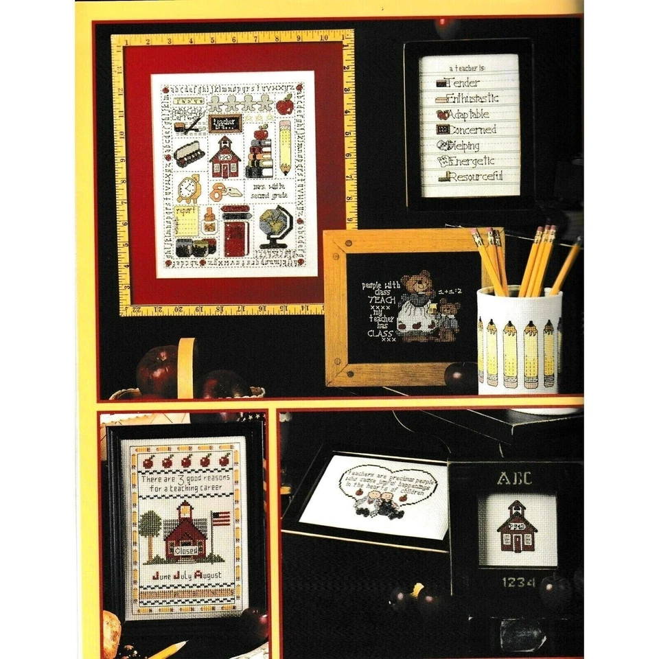 Cross Stitch Leisure Arts Teachers Gifts Galore Pattern 32 Designs 3018 VTG 1998 - Image 3 of 4