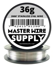 MWS - Stainless Steel 316L - 2000 ft - 36 Gauge - Round Wire