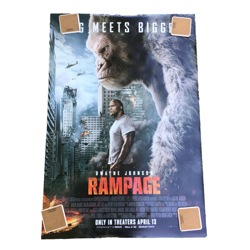 Rampage 27" x 40" One Sheet Theatrical Movie Poster Double-Sided The Rock