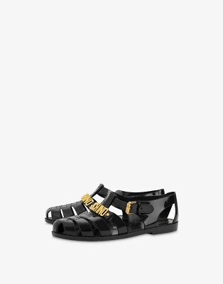 Moschino Man Spider Sandal Lettering Metall vergoldet