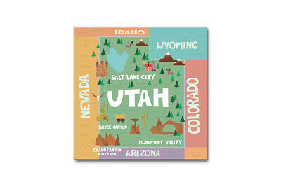 Utah fridge magnet Salt Lake City Poster map Beehive State travel souvenir